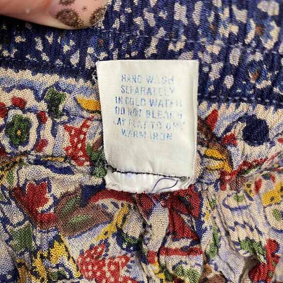 Blue Earth Boho Pants Pull On Lightweight Pockets Multicolor Womens Medium - Picture 6 of 11